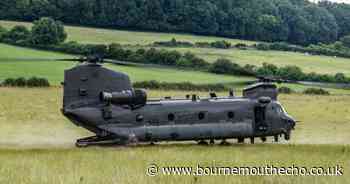 RAF Chinook helicopter stranded in Bere Regis
