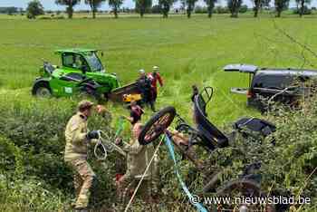 Koets met twee paarden belandt in gracht in Reninge, één dier overleden
