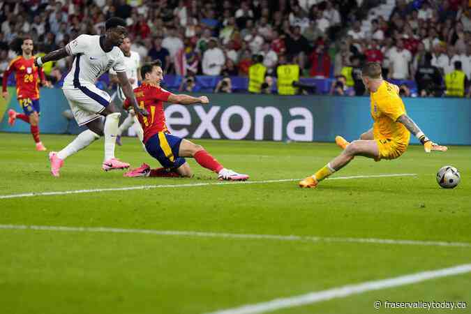 Spain beats England 2-1 to win record fourth European Championship title