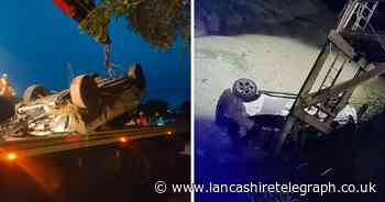 Dramatic pictures as car rescued from Skippool Creek