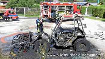 Mähfahrzeug brennt: Fahrer der Stadt Augsburg verhindert Schlimmeres