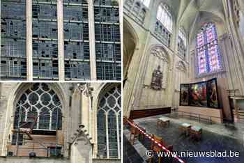 Hagelbollen doorzeven glasramen historische Mechelse kerk: “Net die boven onze Rubens zijn het zwaarst getroffen”