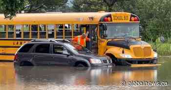 Video shows man rescued after major flooding in London, Ont.