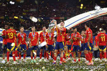 Spain beats England 2-1 to win a record-setting fourth European soccer championship