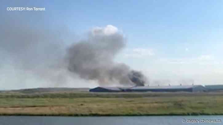 Fire breaks out at southeast Calgary composting site