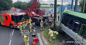 Unfall mit Stadtbahn in Hannover-Anderten: Linie 5 entgleist an Endstation Lehrter Straße