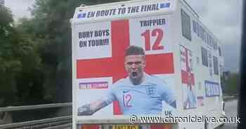England fans travel to Euros final in Kieran Trippier branded camper van