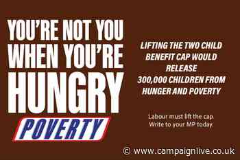 Women’s Equality Party uses Snickers strapline to call for an end to two-child benefit cap
