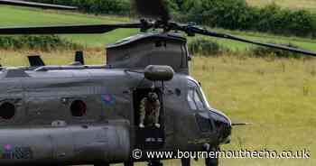 RAF Chinook returns to base from Dorset
