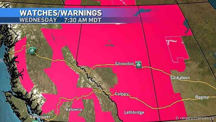 Daytime highs to range from 6 C to 11 C above average for the next week