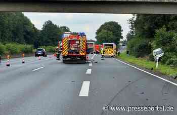 FW-MH: Verkehrsunfall auf der BAB A40 mit zwei Verletzten