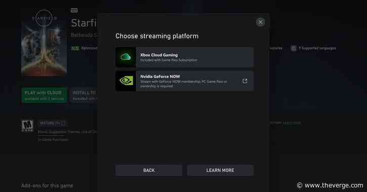 Microsoft integrates Nvidia’s GeForce Now into its Xbox game pages