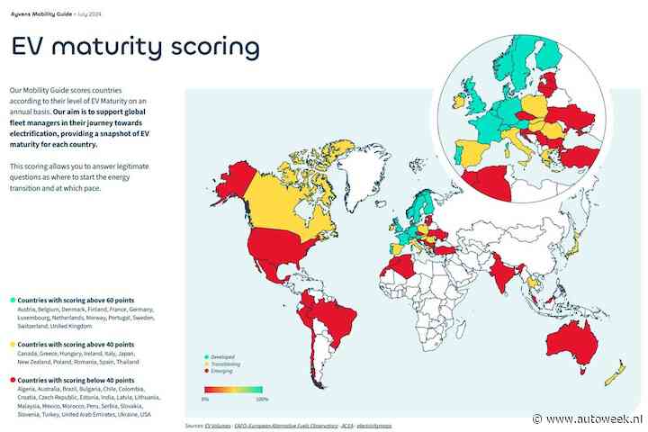 Nederland bijna het meest ontwikkelde EV-land, VS achterblijver