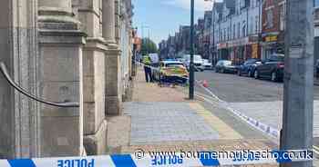 Police and ambulances in Christchurch Road in Boscombe