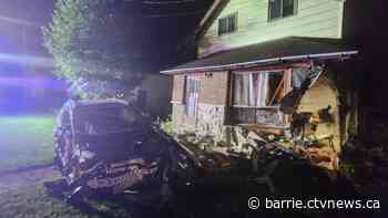Lucky family escapes injury after car crashes into home
