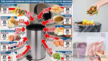 Are YOU wasting these food essentials? The 10 most common freezable items thrown out by Britons - including herbs, cheese, and potatoes