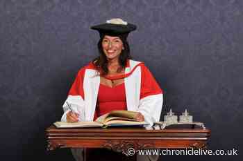 Davina McCall gets degree from Newcastle University days after daughter's graduation