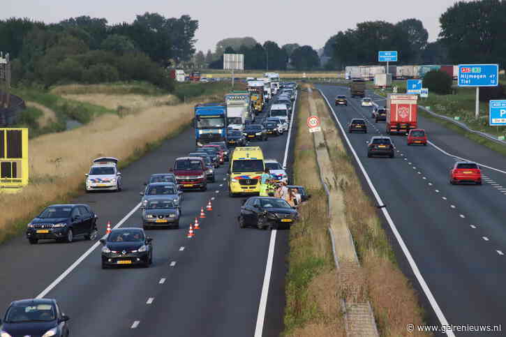 Flinke vertraging bij ongeval tussen meerdere voertuigen op de A15