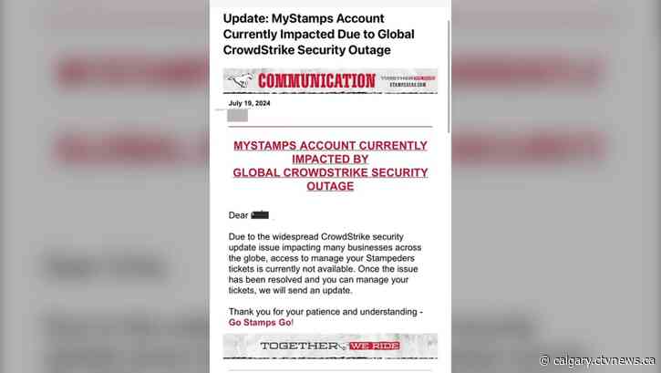 Stampeders tickets back online after CrowdStrike software glitch resolved