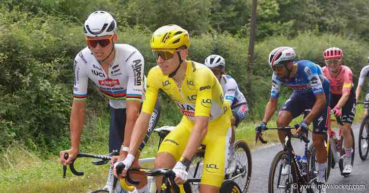 Tadej Pogacar heeft al volgend doel: ‘Mathieu van der Poel ziet er goed uit in regenboogtrui, maar die wil ik ook’