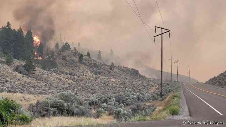 Highway 1 through Fraser Canyon closed by Shetland Creek wildfire