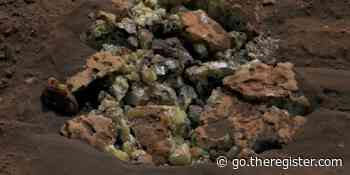 Curiosity rover is crushing it: ran over a rock and found pure sulfur