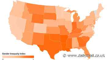 New map shows which states it's harder to be a woman than a man based on science