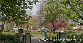 Forensics seen at Cottons Park, Romford after woman injured