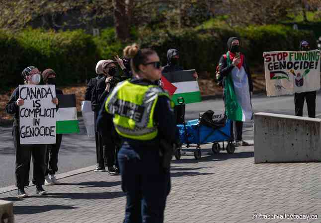 Gaza protesters at University of Victoria clearing encampment after trespass notice