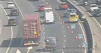 M60: Traffic stopped on motorway after multi-vehicle crash