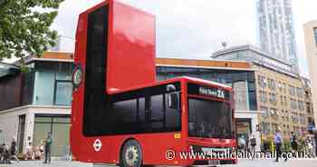 Commuters bamboozled by bizarre folded bus