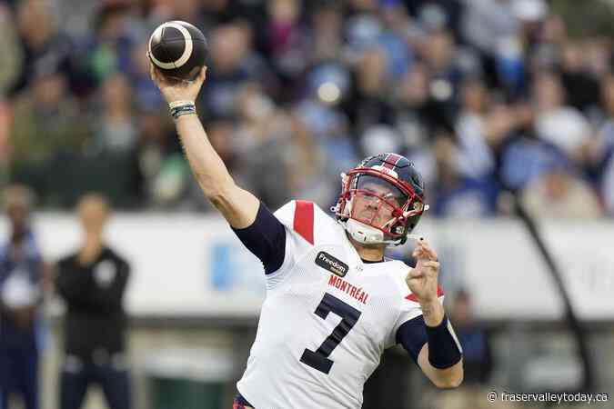 Alouettes place QB Cody Fajardo on six-game injured list ahead of Riders meeting