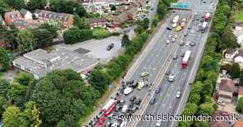A282 M25 Dartford Crossing crash: Pictures from scene