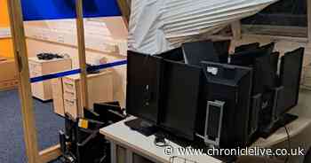 Police community support officer on bike helps to arrest suspect after burglary at Hays Travel in Sunderland