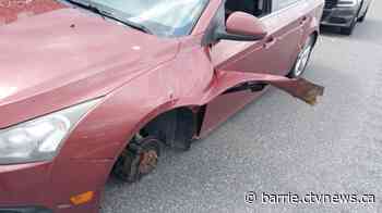 Loose wheel hits 4 vehicles on Highway 400 in Innisfil