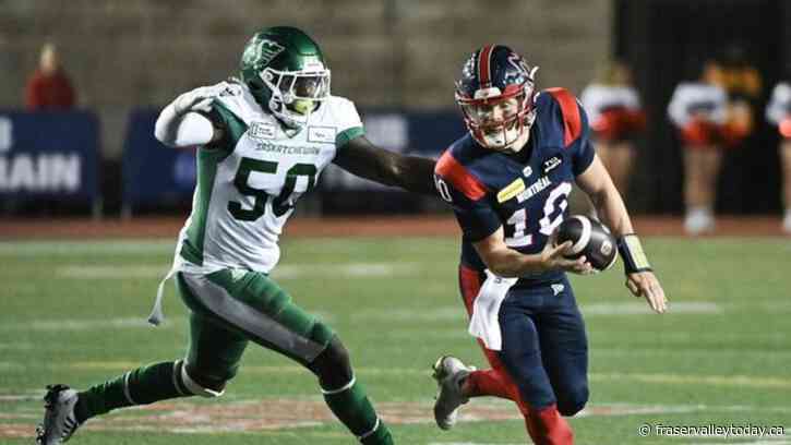 Third-string quarterback Davis Alexander rallies Alouettes past Roughriders 20-16