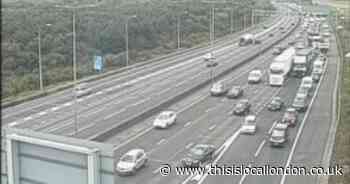 M25 J29 Romford: Delays as traffic stopped after crash