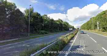 A56 road closed in Lancashire due to car fire