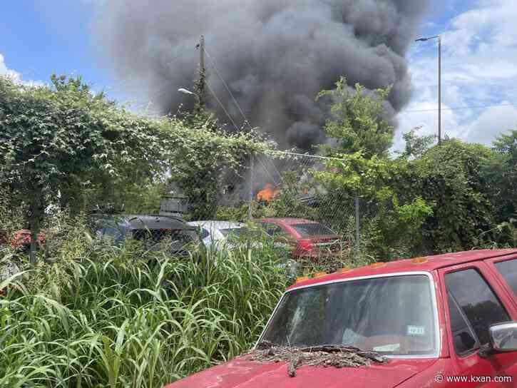 VIDEO: AFD responds to fire at salvage yard involving heavy equipment, vehicles