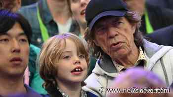 Mick Jagger met zoon bij olympische schermwedstrijden