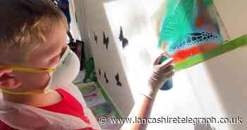 Burnley mural painting during children's summer holidays