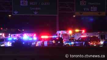 WB Highway 401 at Dixie in Mississauga closed after motorcyclist killed in 5-vehicle crash
