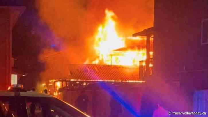 No injuries but three families left homeless after fire rips through Chilliwack townhouse Sunday morning