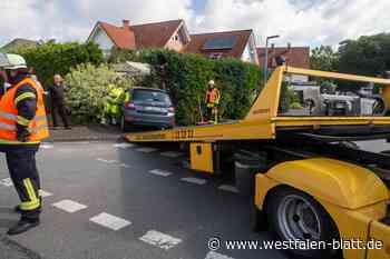 Auto rauscht in Vorgarten in Künsebeck