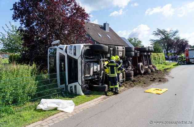 FW Flotwedel: LKW umgestürzt - Feuerwehren rücken zu Unfall mit alleinbeteiligtem LKW in Bröckel aus