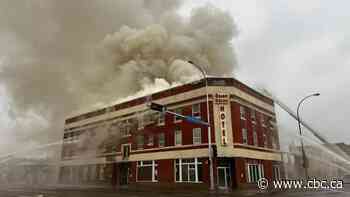 Monumental building destroyed by fire in downtown Athabasca, Alta.