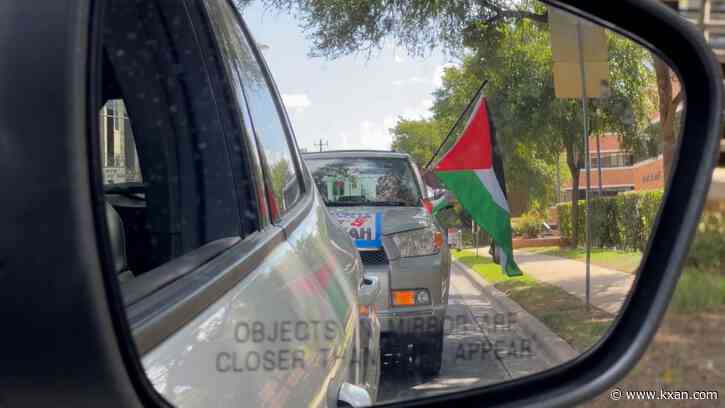 Pro-Palestinian car caravan protest against President Joe Biden's visit to Austin