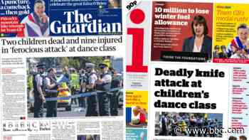 The Papers:  'Two children dead' and '10 million lose out'
