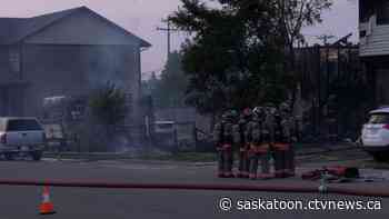 Saskatoon duplex engulfed in flames