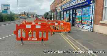 One lane of busy Blackburn route into town closed